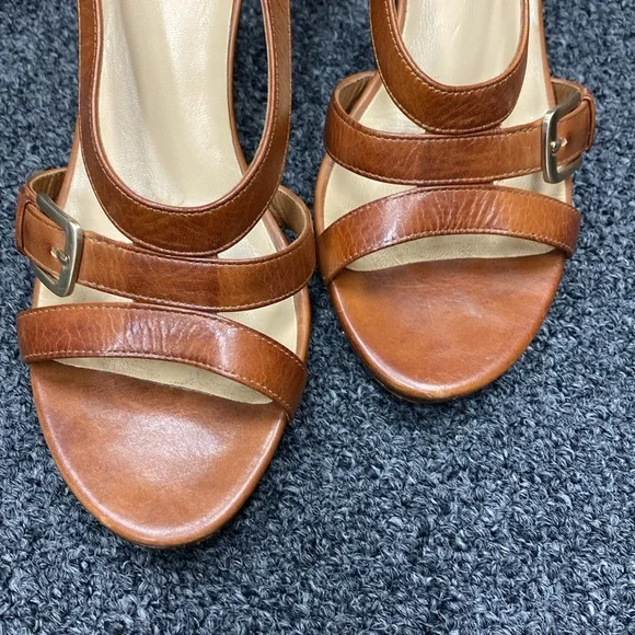 Cole Haan carma air hi heels sandal strappy Woodbury brown tan 7.5 - Picture 6 of 15